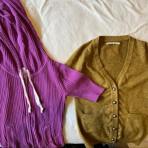 Two Sweaters from Nordstrom- one cardigan and one hoodie